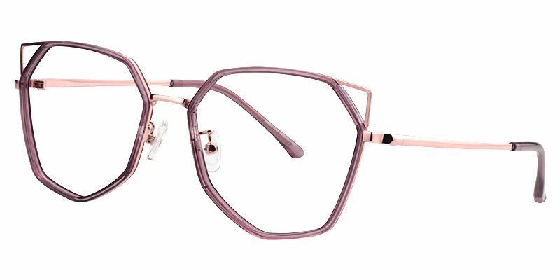 Aviva Lunettes géométriques violet clair2