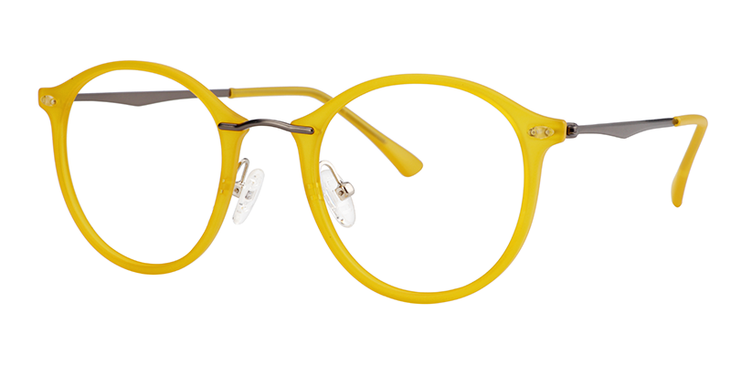 Ivy Lunettes à monture ronde jaune1