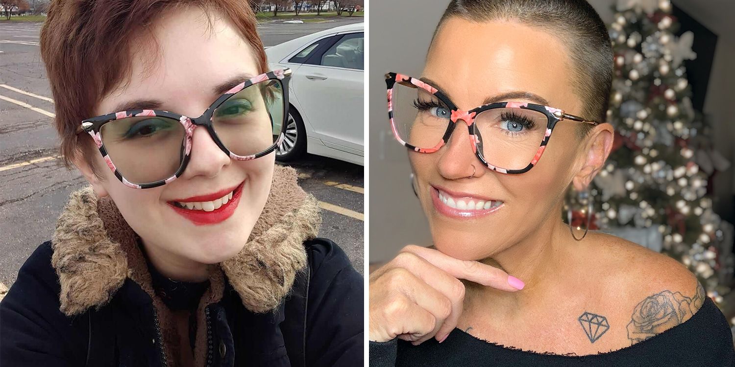 Hilary Lunettes papillon à motifs floraux roses1