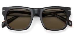 Renzo Black Rectangulaire lunettes de soleil1