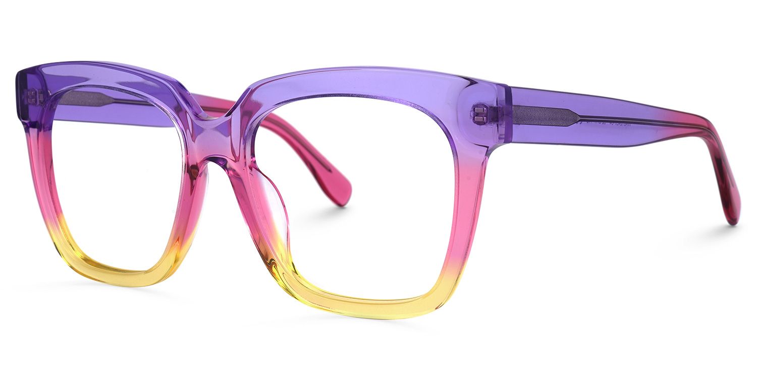 Xion Rose-Jaune Carré Lunettes1