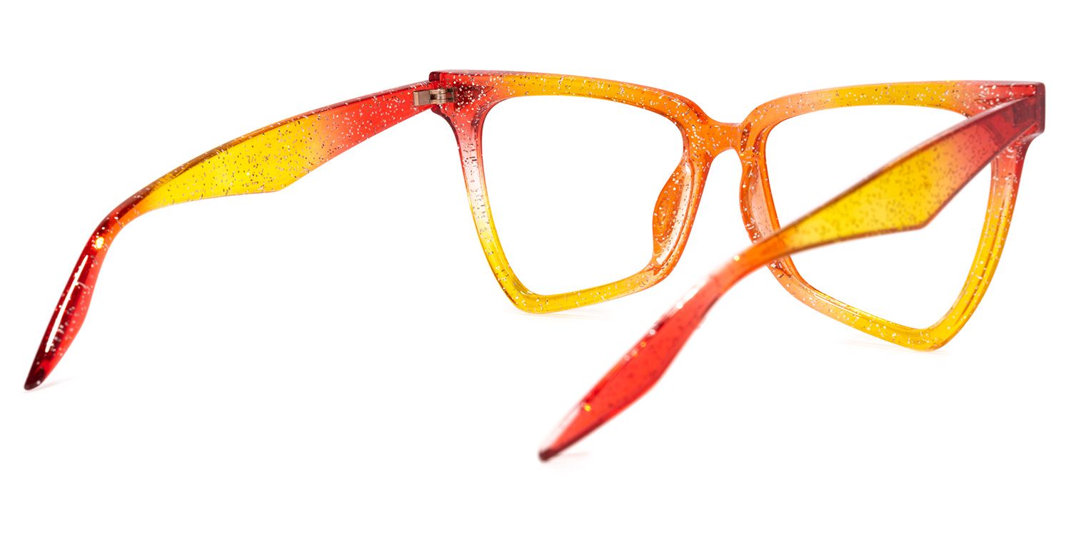 Cicely Orange Géométrique Lunettes3