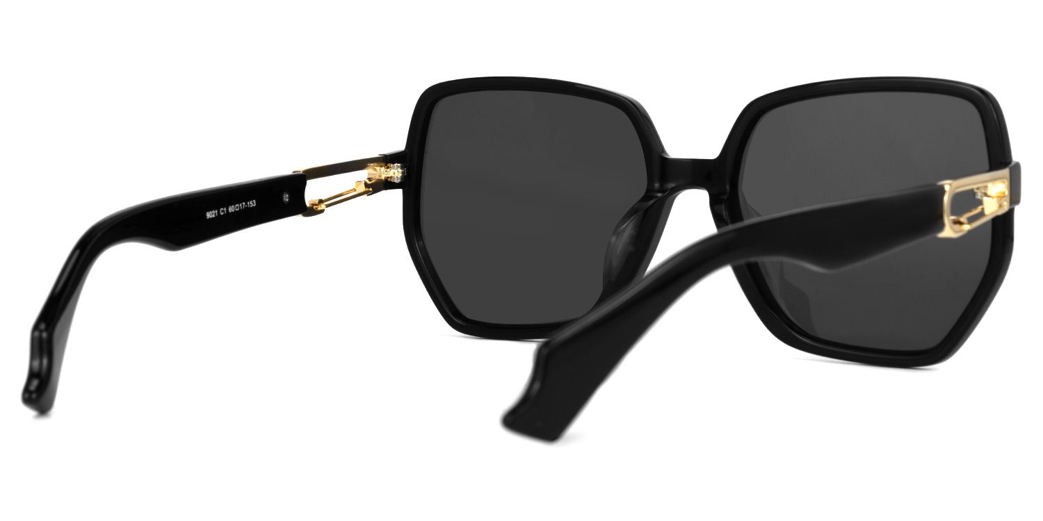 Laverne Noir Géométrique Lunettes solaires3