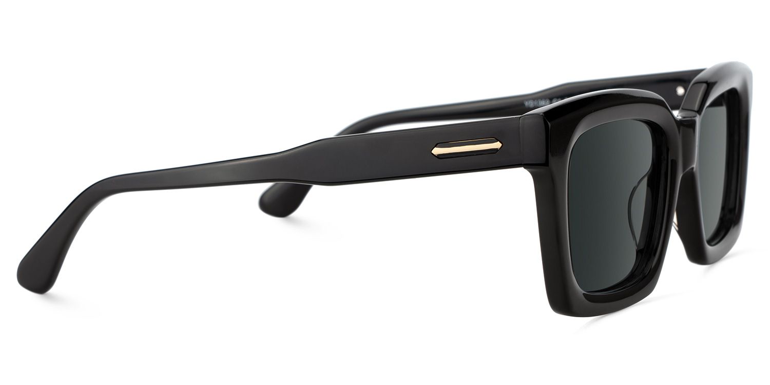 Lunettes de soleil polarisées de conduite Rectangle Noir Solana | ZEELOOL3
