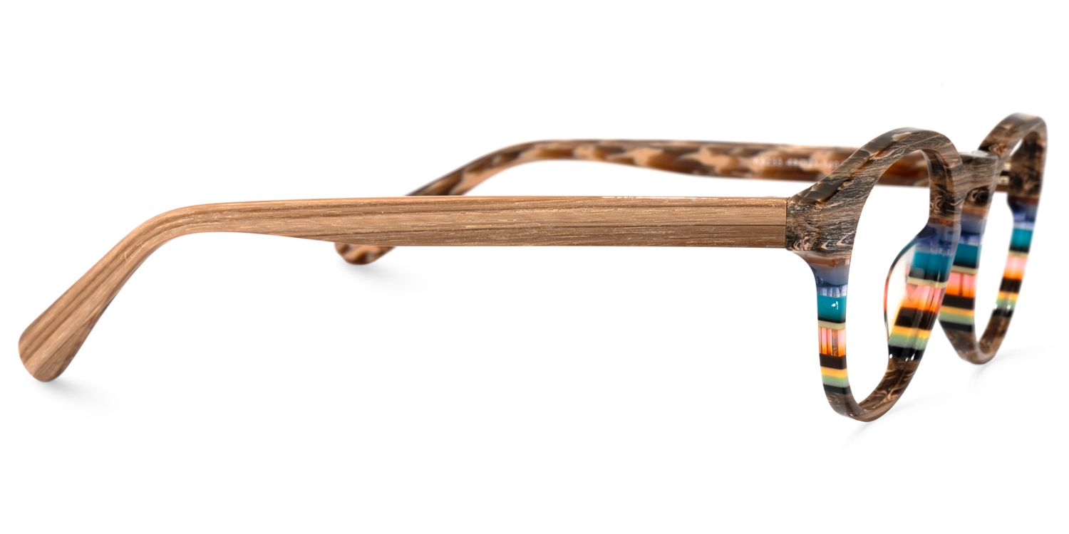 Quantay Lunettes ronds temples en bois colorés 2