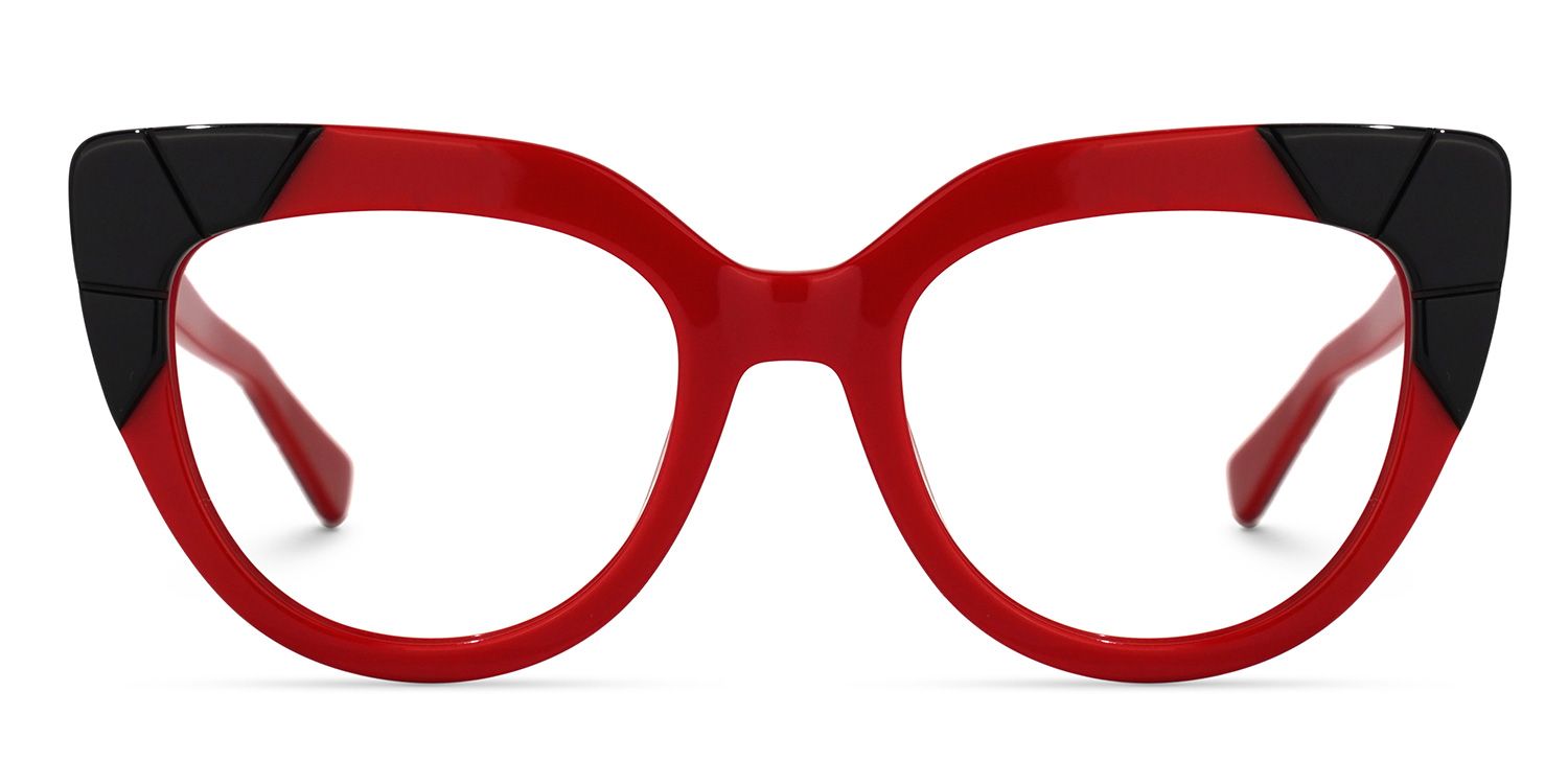 Leonore Rouge-Noir Cateye Lunettes0