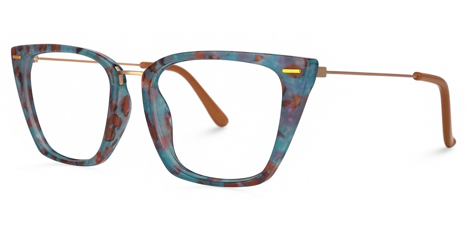 Katina Bleue-Floral Cateye Lunettes1