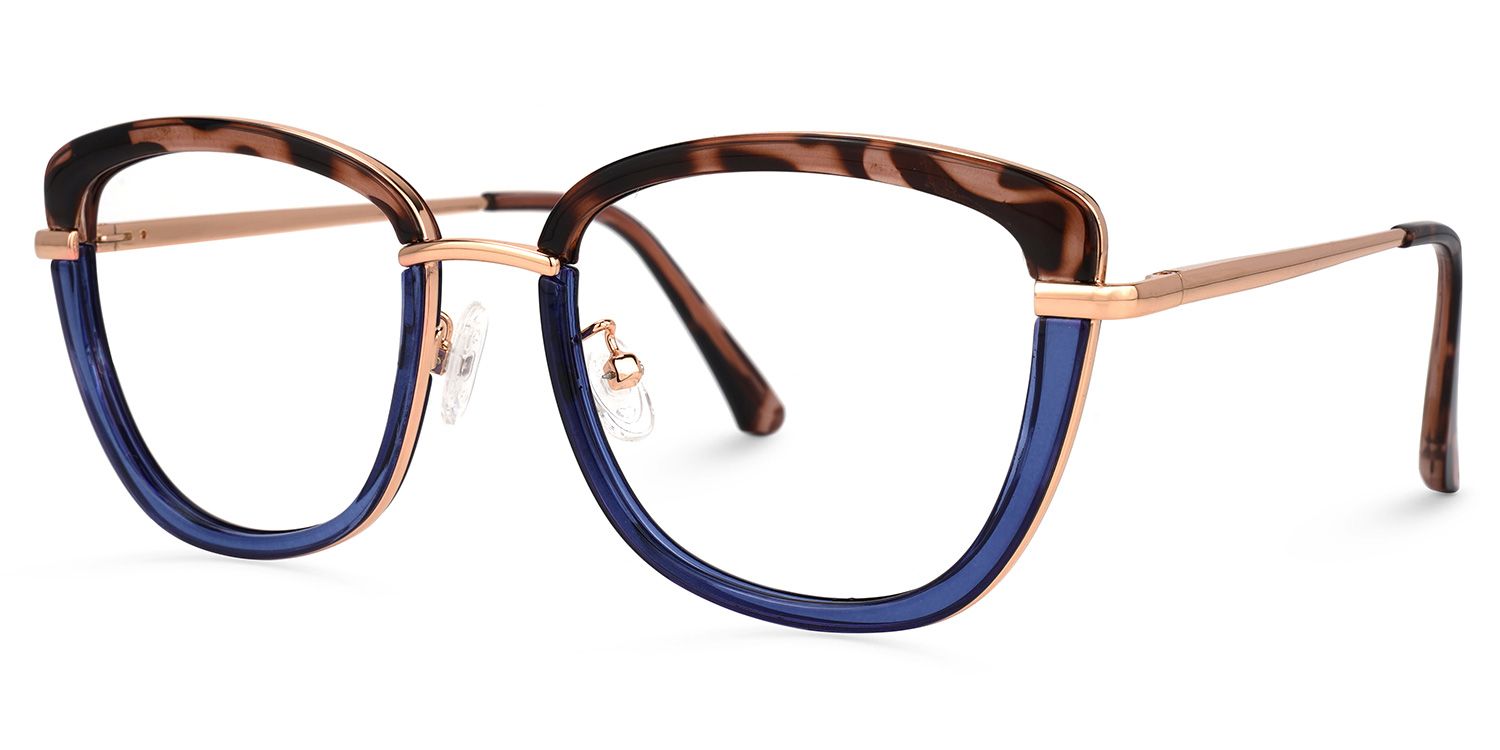 Adriana Bleu Rectangle Lunettes2