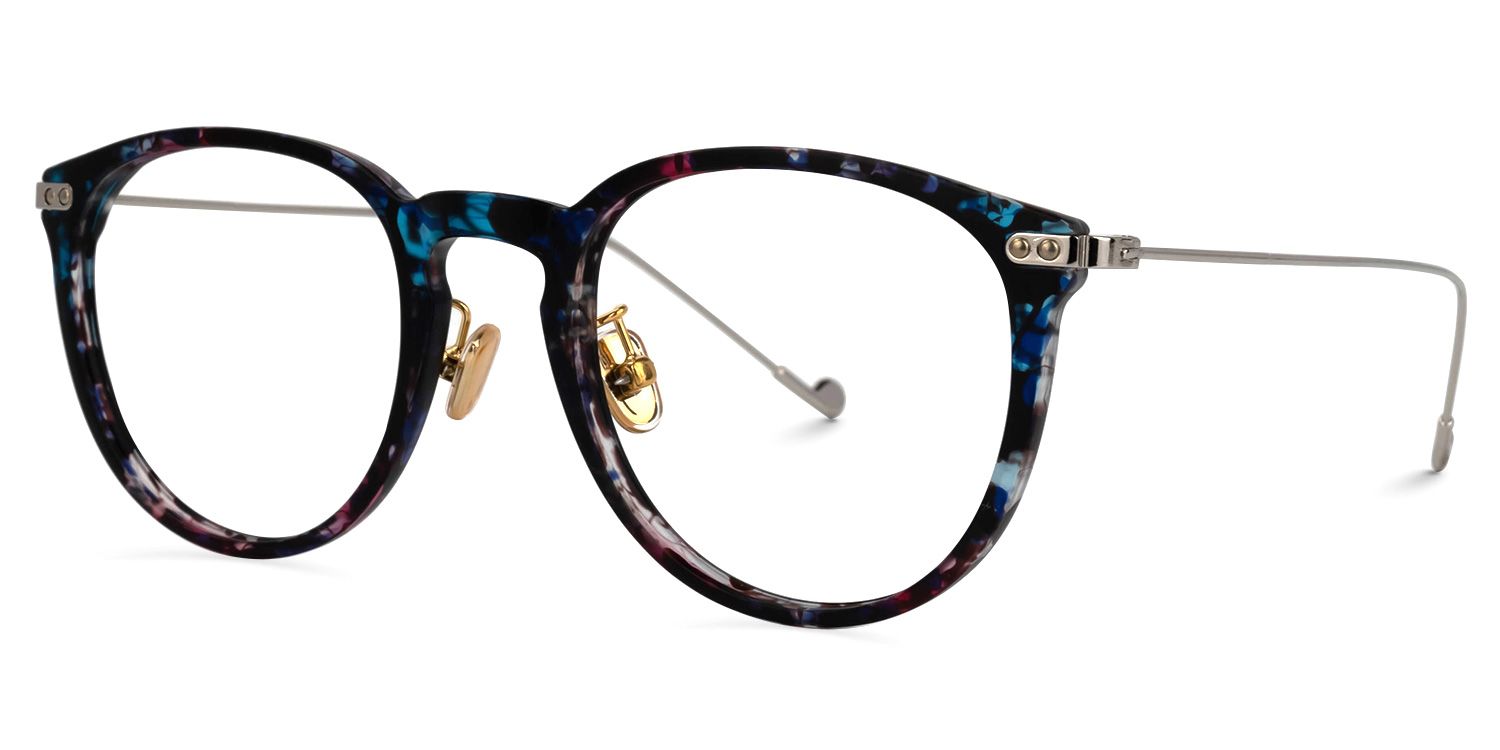 Maruchy Bleu Floral Ronde Lunettes1