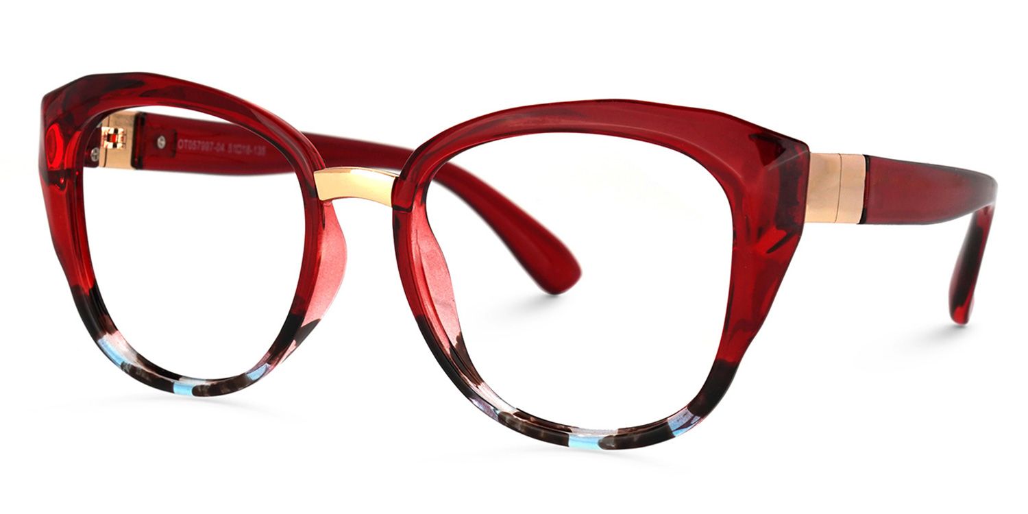Mouna Rouge Cateye Lunettes1