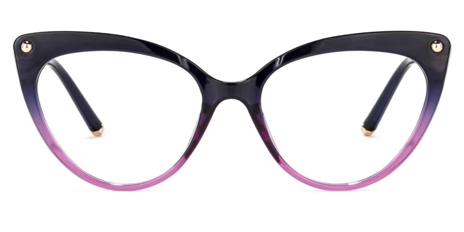 Alivia Noir Violet Cateye Lunettes0
