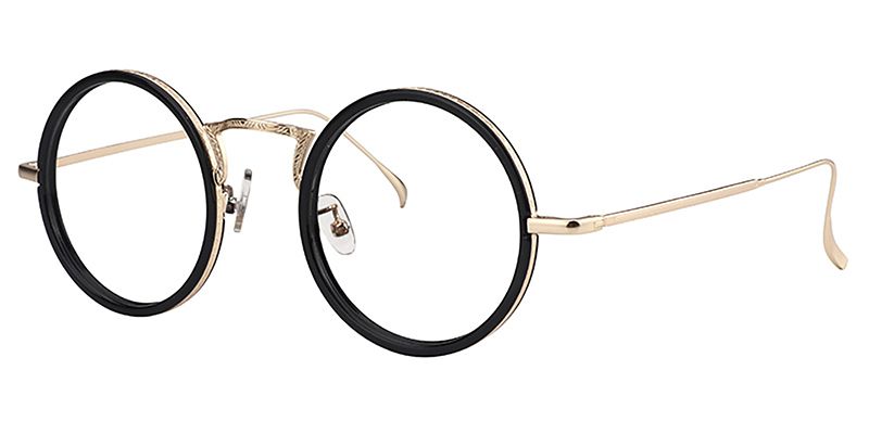 Alisa Lunettes rondes noires à monture intégrale1