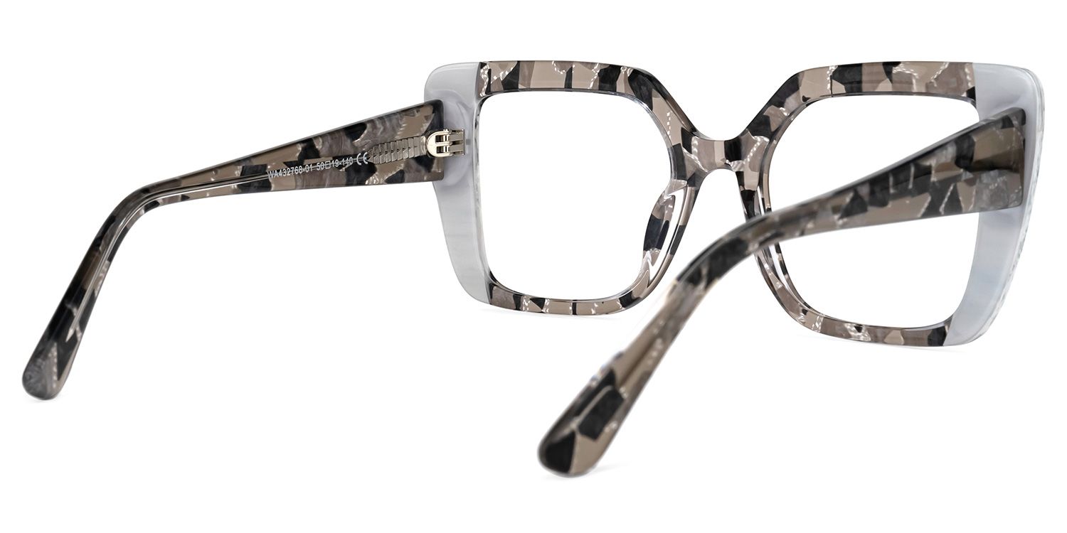 Duarte Gris-Blanc Carré Lunettes3