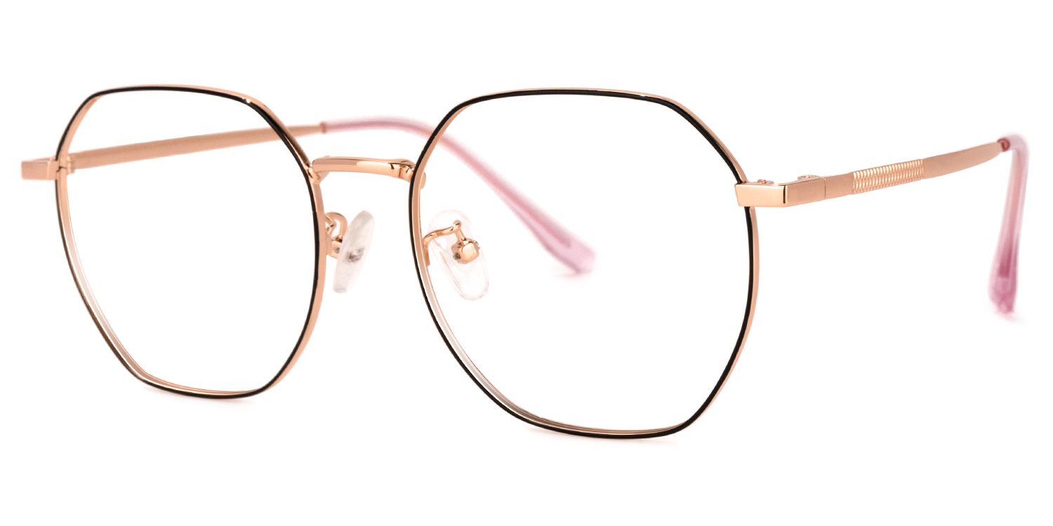Lilly Lunettes géométriques rosé noir1