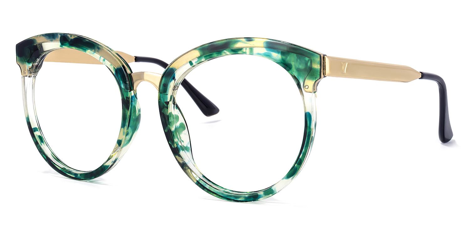 Penny Vert Floral Ronde Lunettes2
