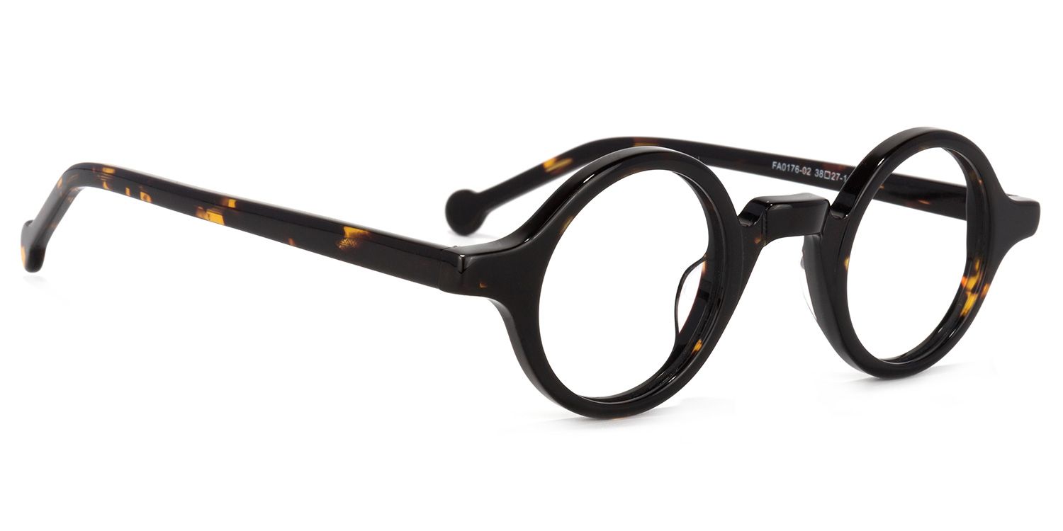 Arale Lunettes rondes à monture complète Tortoise3