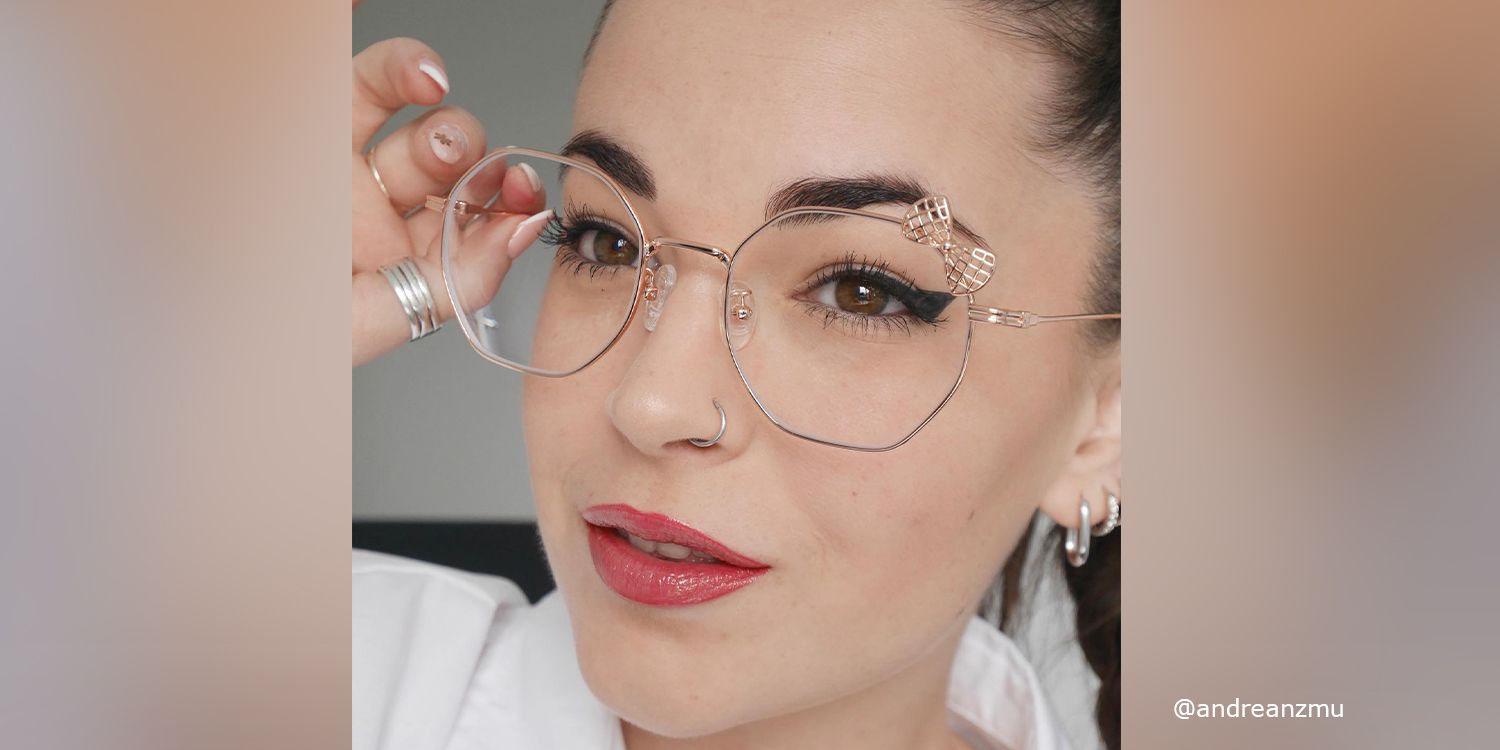 Kaitlyn Lunettes géométriques en or rose 1