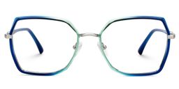 Burt Bleu-Vert Géométrique lunettes0
