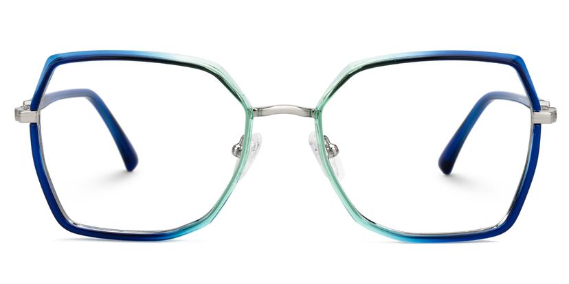 Burt Bleu-Vert Géométrique lunettes