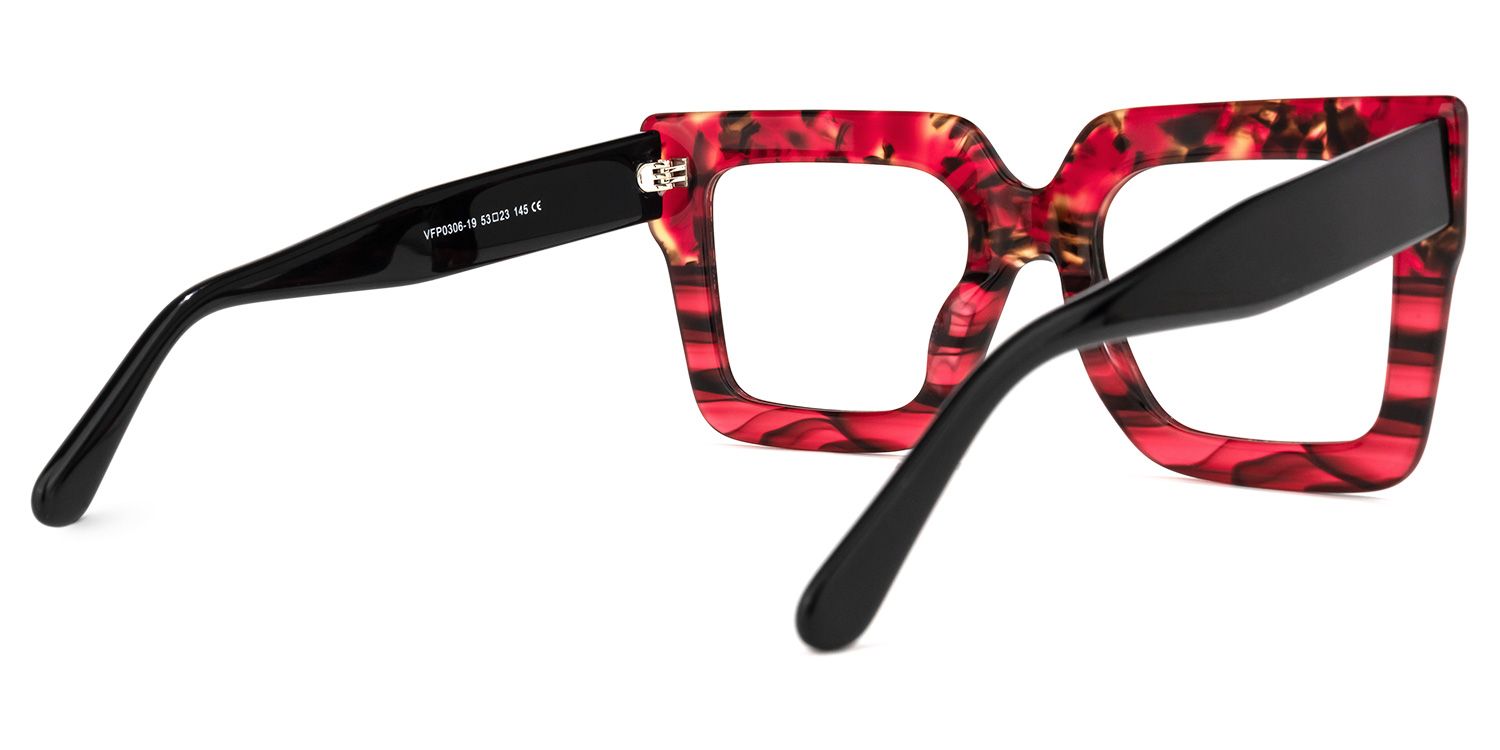 Brandon Rouge Carré Lunettes2