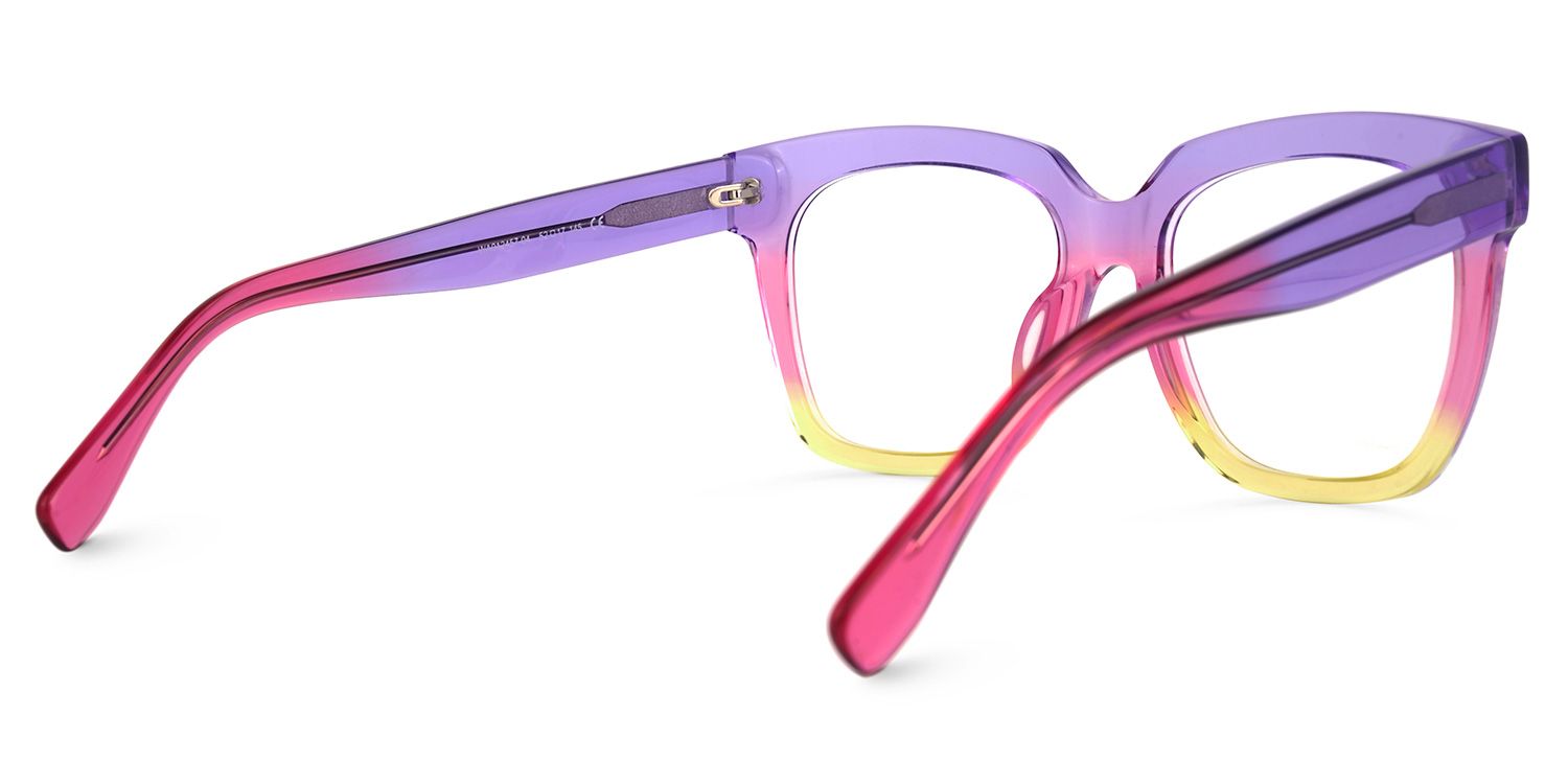 Xion Rose-Jaune Carré Lunettes2