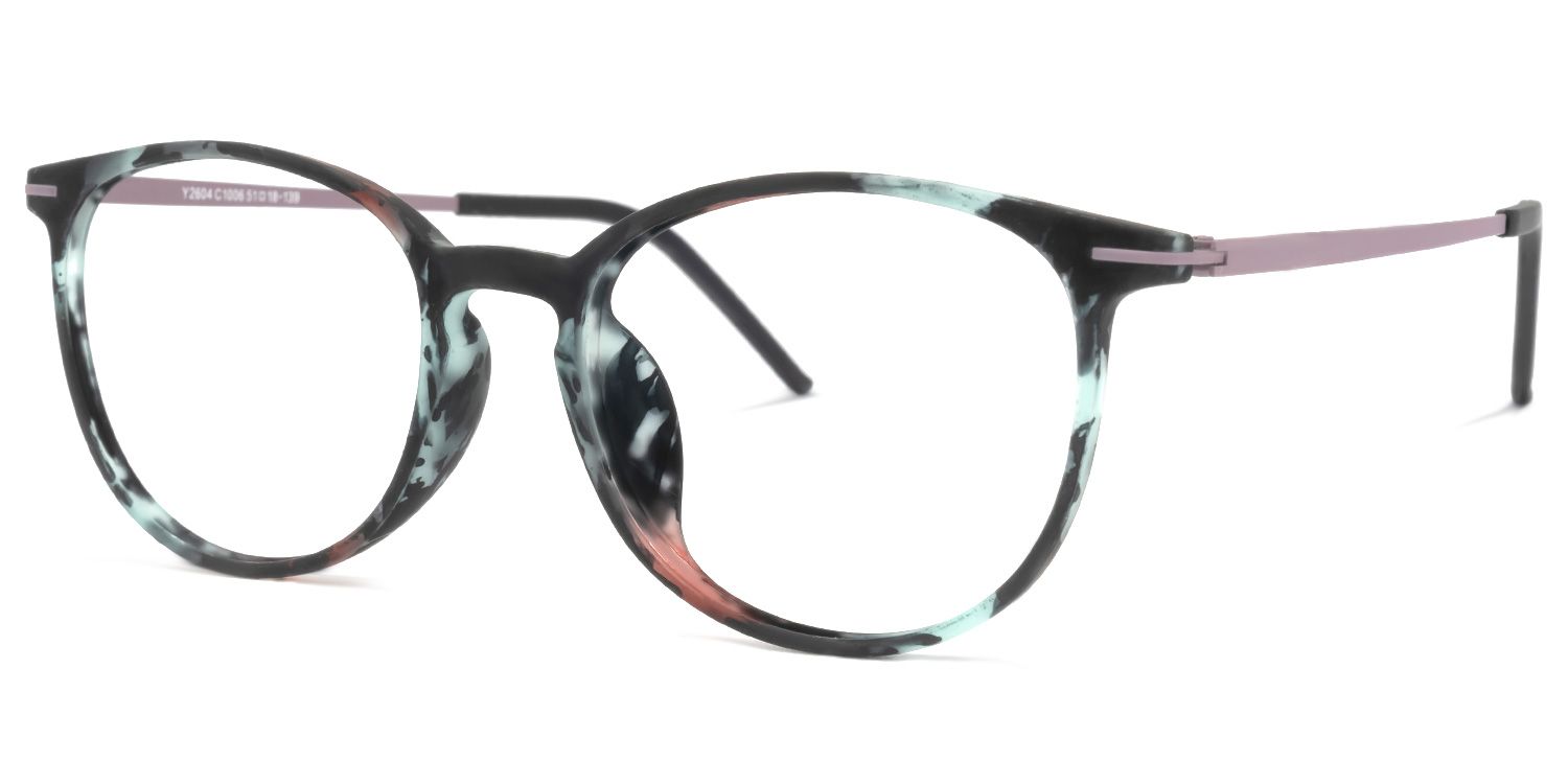 Brinkley Vert Motif Floral Ronde Lunettes1