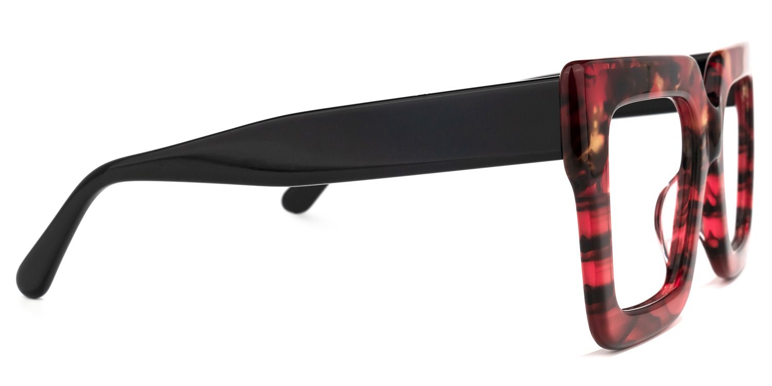 Brandon Rouge Carré Lunettes3