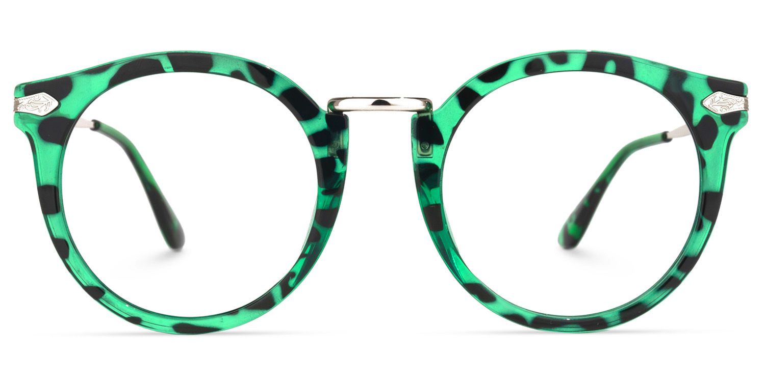 Quentina Vert Ronde Lunettes0