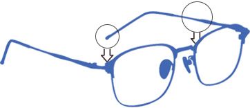 Réglage tordu des lunettes à monture métallique